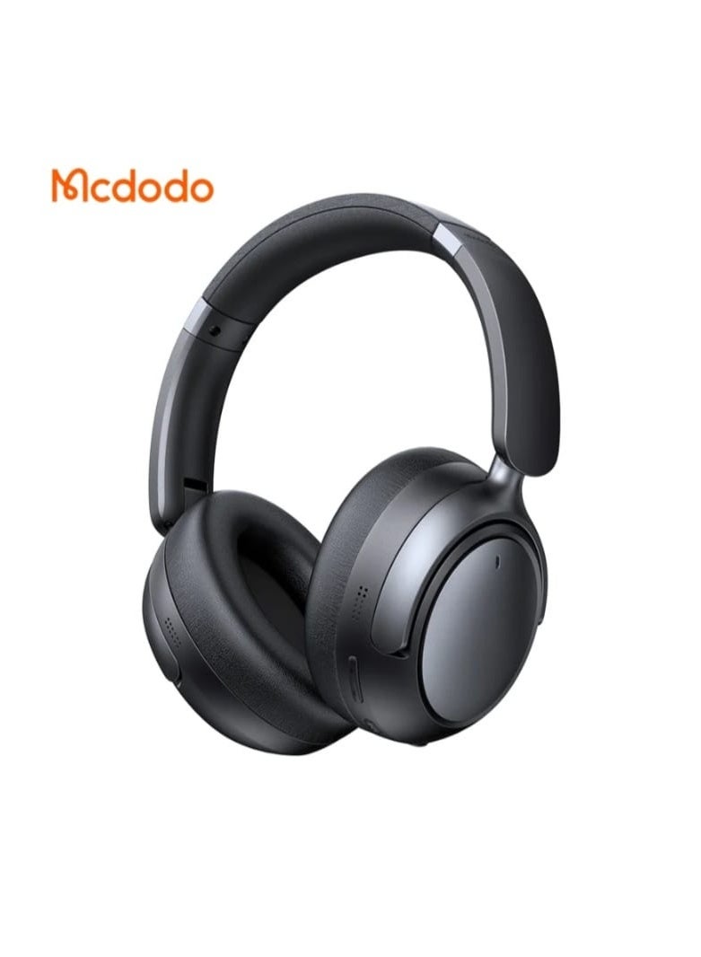 مكدودو سماعة رأس لاسلكية Mcdodo HP-140 فوق الأذن بخاصية إلغاء الضوضاء النشطة (ANC)، بلوتوث 5.3، وقت تشغيل يصل إلى 70 ساعة، مشغلات ديناميكية 40 ملم - لون أسود - Image 1