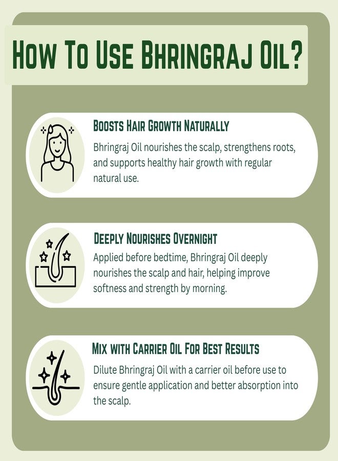 KUNJ Bhringraj Oil (Eclipta prostrata) 100ML - 100% Pure & Natural Cold Pressed Ayurvedic Hair Oil for Faster Hair Growth, Stronger Roots & Hair Fall Control | Lightweight, Non-Sticky Herbal Oil - Image 3