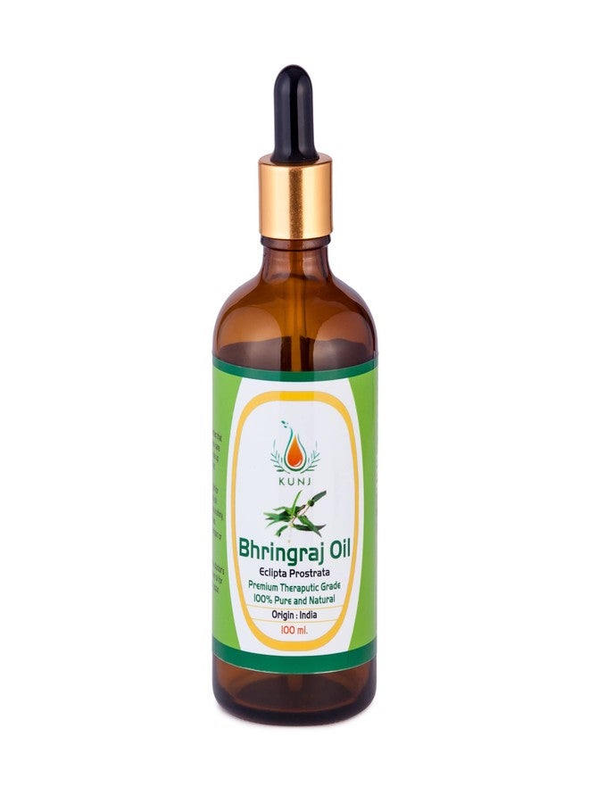 KUNJ Bhringraj Oil (Eclipta prostrata) 100ML - 100% Pure & Natural Cold Pressed Ayurvedic Hair Oil for Faster Hair Growth, Stronger Roots & Hair Fall Control | Lightweight, Non-Sticky Herbal Oil - Image 1