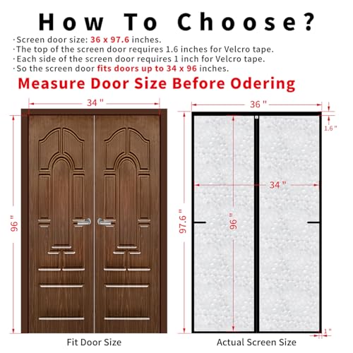 CHIYUNS Magnetic Thermal Insulated Door Curtain 34 x 96 inch, Transparent Door Cover, Keep Warm in Winter Cool in Summer, Self Sealing, Pet and Kid Friendly - Image 2