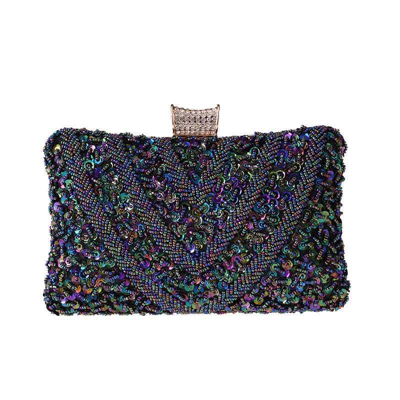 New Dinner Bag Hand Bag Diamond Banquet Gift Bag Hand-Made Beads Small Square Bag 6699 - Image 4