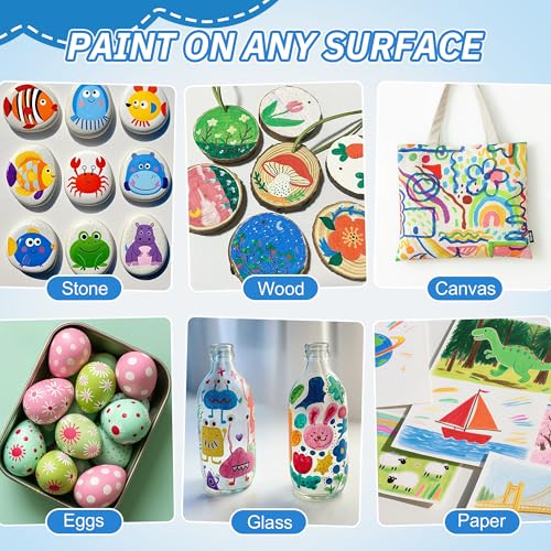 Guangna Acrylic Paint Markers Brush Tip, 120 Vivid Colors with Direct-Liquid Ink Control System, Professional-Grade Paint Pen for Rock Painting, Canvas, Glass, Plastic, Fabric & Creative Crafts - Image 5