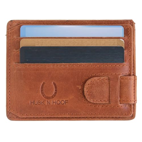Husk N Hoof RFID Protected Leather Credit Card Holder Wallet for Man Women | Card Holder for Men Woman | Hunter Brown - Image 1