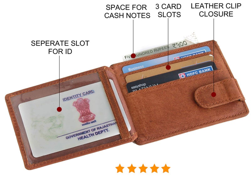 Husk N Hoof RFID Protected Leather Credit Card Holder Wallet for Man Women | Card Holder for Men Woman | Hunter Brown - Image 3