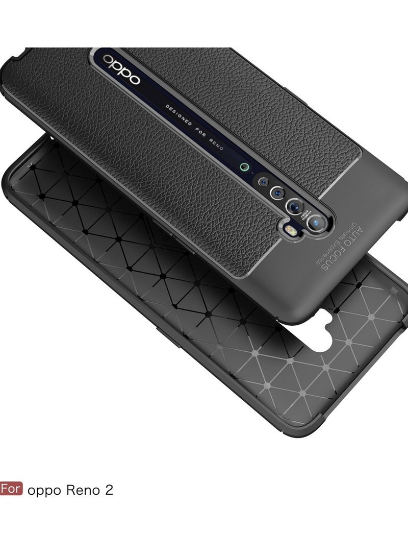 أوتو فوكس جراب حمايه سيليكون تصميم2 مقاوم للصدمات حمايه للكاميرا متوافق مع Oppo Reno 2 (اسود) - Image 2