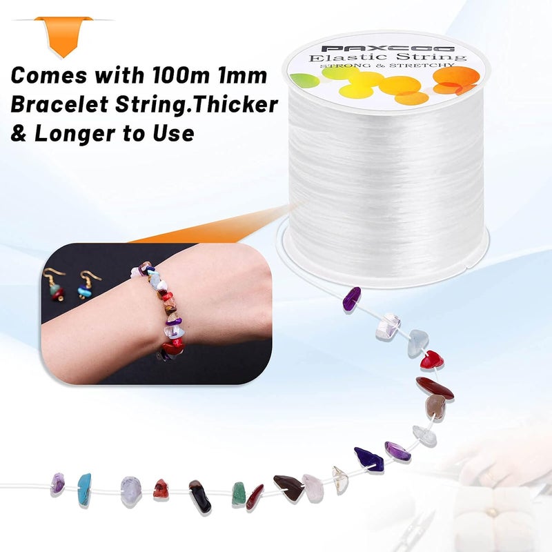 Paxcoo 1mm Elastic Bracelet String Cord for Jewelry Making - 100m White - Image 4