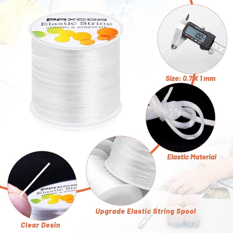 Paxcoo 1mm Elastic Bracelet String Cord for Jewelry Making - 100m White - Image 2