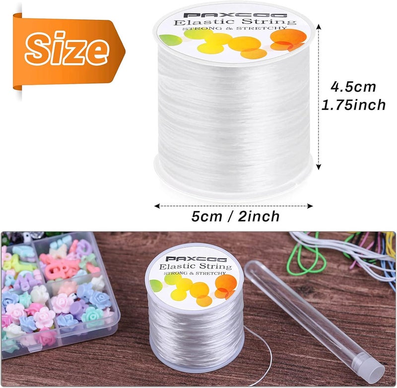 Paxcoo 1mm Elastic Bracelet String Cord for Jewelry Making - 100m White - Image 3