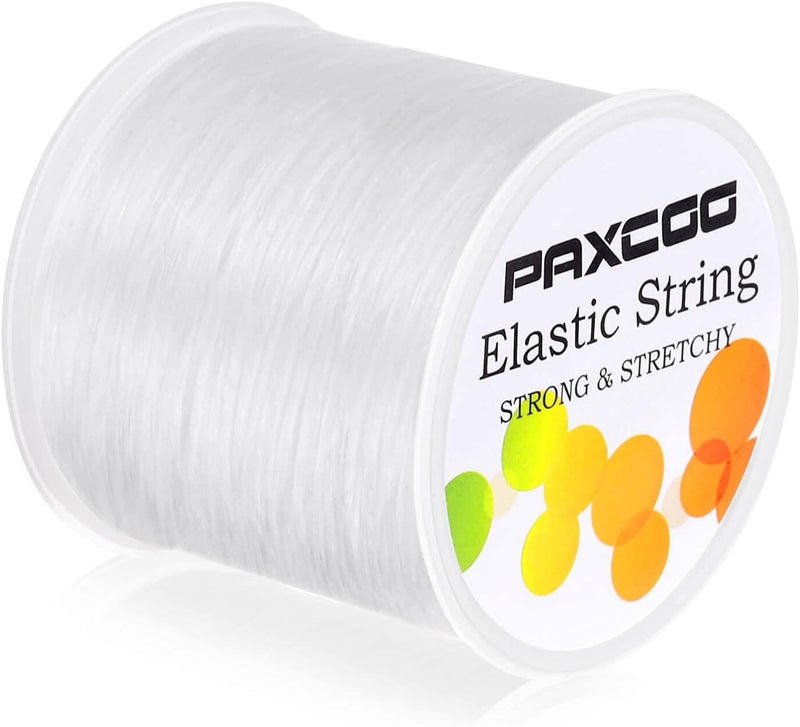 Paxcoo 1mm Elastic Bracelet String Cord for Jewelry Making - 100m White - Image 1