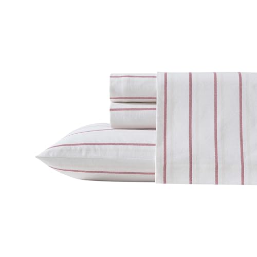 Eddie Bauer King Bed Sheets Cotton Flannel Bedding Set with Matching Pillowcases Brushed for Extra Softness Deep Pocket OekoTex Certified Cooper Falls Red - Image 3