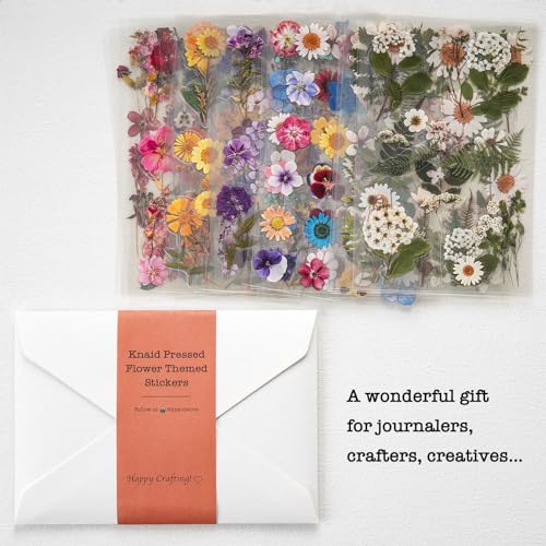 Knaid Pressed Flower Themed Stickers (Assorted 486 Pieces, 36 Sheets) Dried Floral Resin Stickers Decals Botanical Journaling Sticker for Scrapbook Supplies Junk Journal Bullet Journal Planner Laptop - Image 5