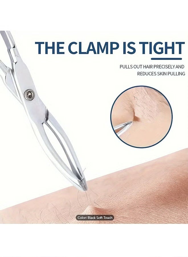 هابي دي مقص حواجب من الفولاذ المقاوم للصدأ متعدد الوظائف - ملقط دقيق بمقبض مقص مريح - إزالة شعر لطيفة للرجال والنساء، مثالي للعناية الشخصية والجمال، ملقط ومقص - Image 1