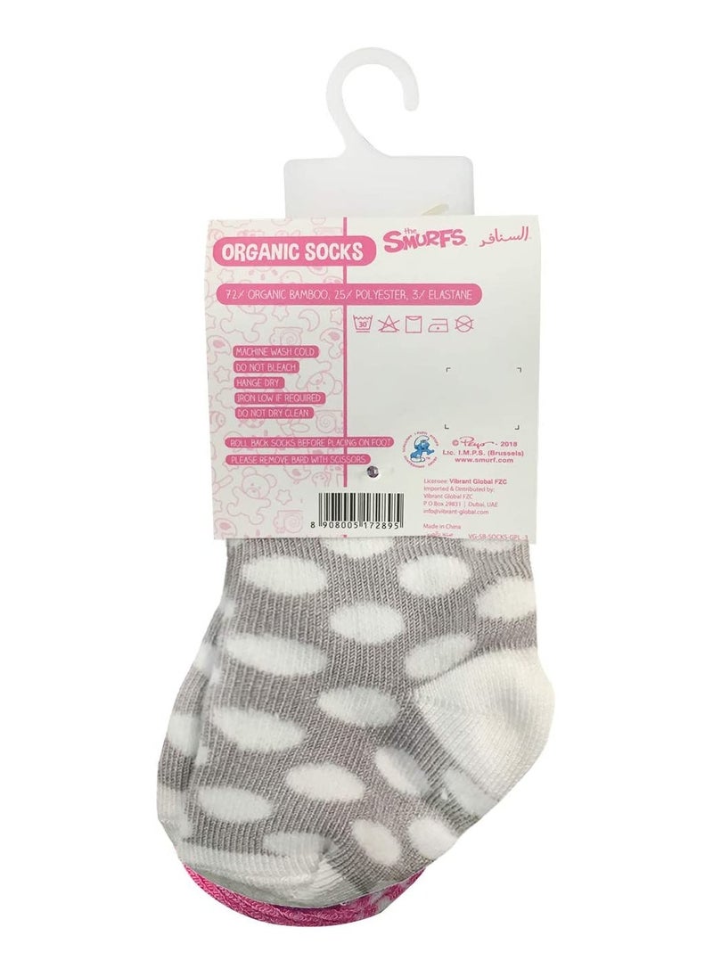 THE SMURFS Smurf Bamboo Cotton Sock - Printed (Pack Of 2) - Grey/Pink 6-12M  - Image 2