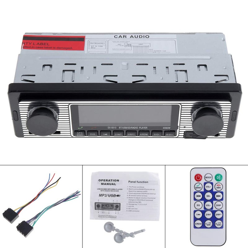 ePathChina 12V Bluetooth Car Radio MP3 Player Vehicle Stereo Audio Support FMUSBSDAUX with Remote Control