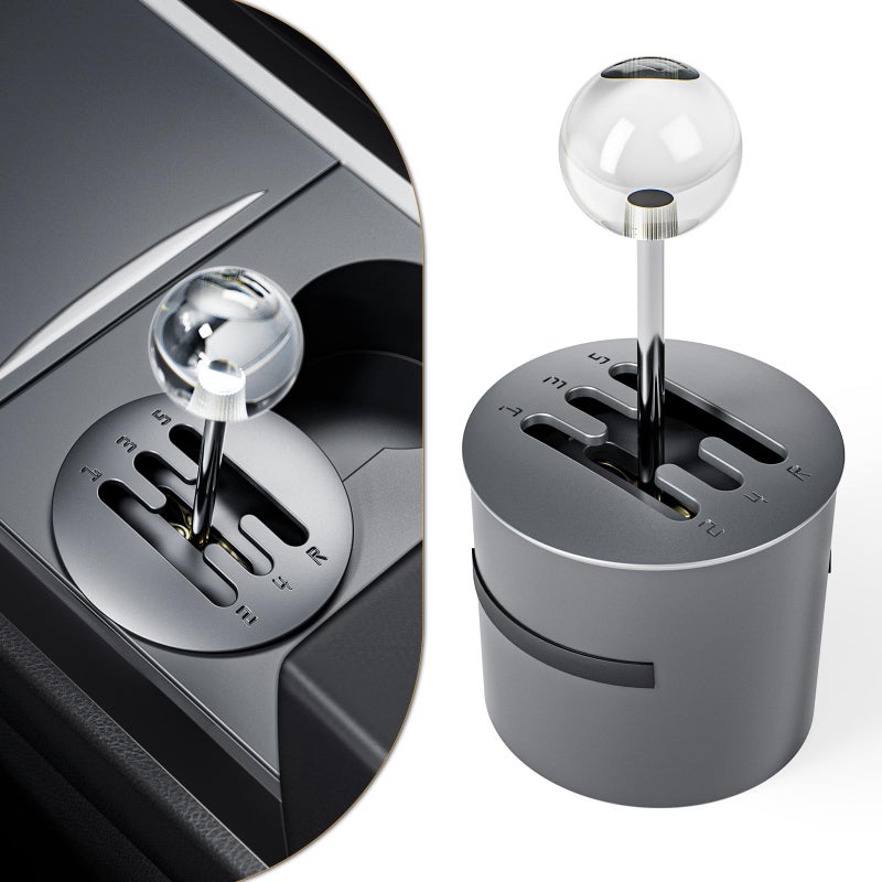 Cup Holder Shifter for Tesla Model 3 Accessories and Model Y Accessories Creative Stick Shift Fidget Toy Fun Manual Gear Shifter Toy Rediscover The Mechanical Feel Crystal