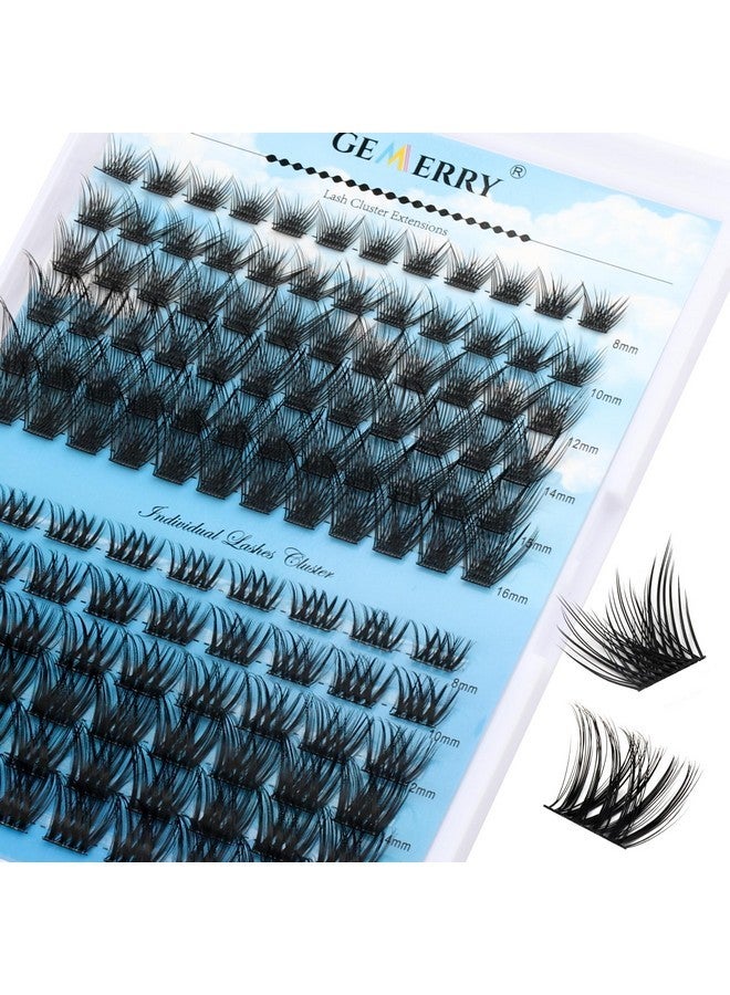 جيمري رموش Gemerry Lash Clusters رموش فردية رقيقة بنمطين مجموعات رموش عريضة ناعمة مجموعات تمديد الرموش DIY في المنزل (Forest/Ocean-0.07-D-8-16Mix) - Image 1