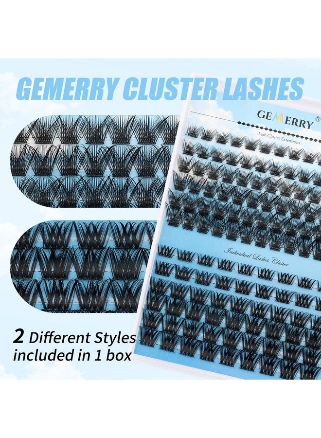 جيمري رموش Gemerry Lash Clusters رموش فردية رقيقة بنمطين مجموعات رموش عريضة ناعمة مجموعات تمديد الرموش DIY في المنزل (Forest/Ocean-0.07-D-8-16Mix) - Image 5