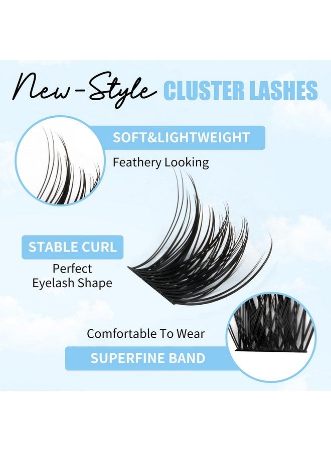 جيمري رموش Gemerry Lash Clusters رموش فردية رقيقة بنمطين مجموعات رموش عريضة ناعمة مجموعات تمديد الرموش DIY في المنزل (Forest/Ocean-0.07-D-8-16Mix) - Image 3