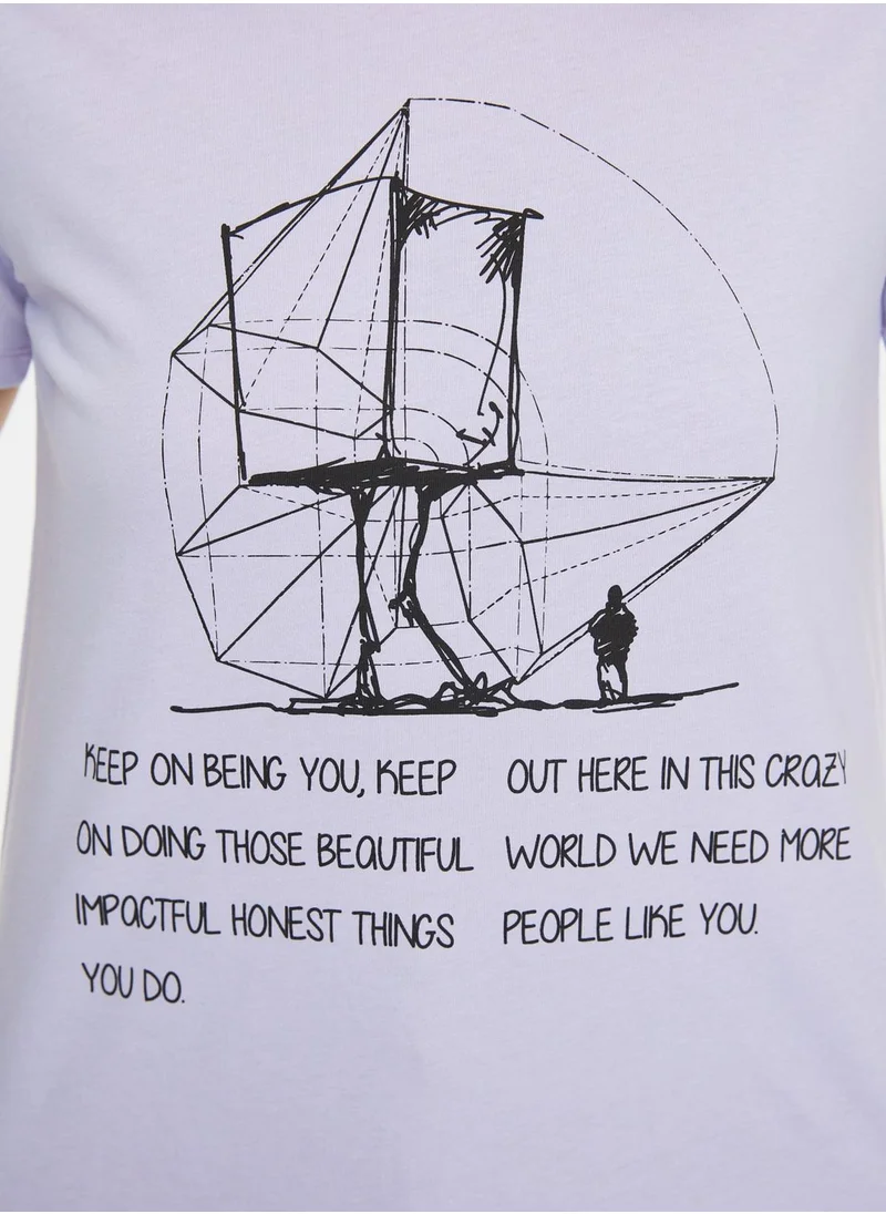 trendyol Round Neck Graphic T-Shirt
