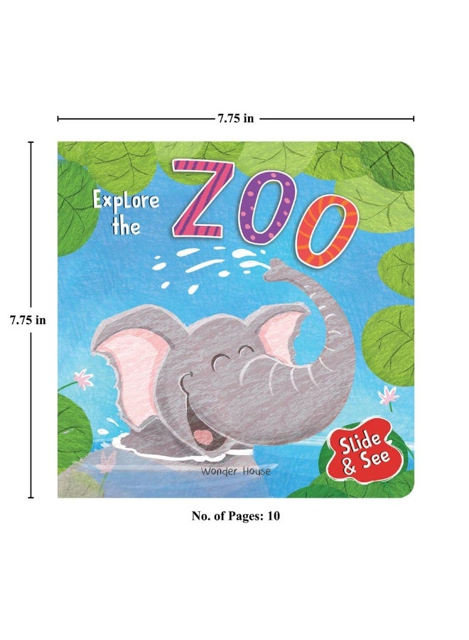 Slide And See - Explore The Zoo : Sliding Novelty Board Book For Kids  - Image 3