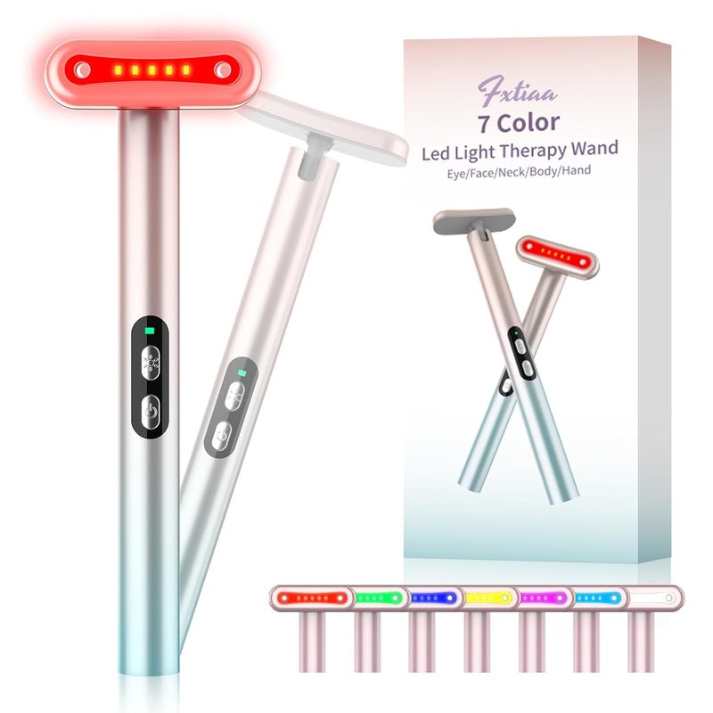 RedLightTherapyLed Facial Light Therapy 7 Colors Eye Beauty Wand Face Massager Red for Skincare  Blue Rejuvenation Tool