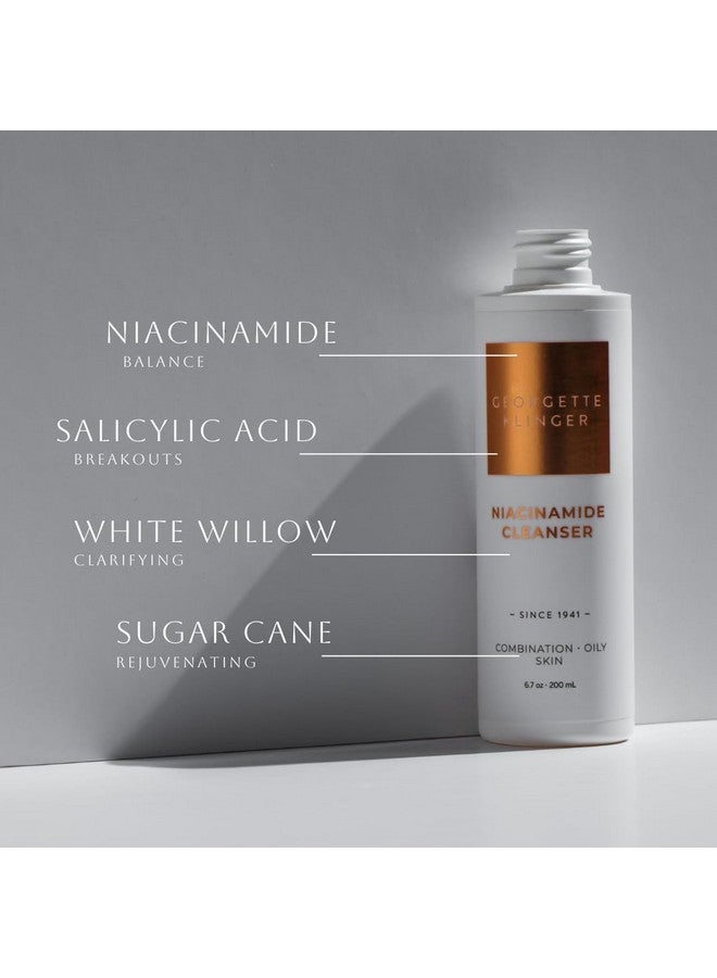 GEORGETTE KLINGER Niacinamide Cleanser Gentle Daily Face Wash Minimize Pores Breakouts Acne Redness Brightens Oil Control With Salicylic Acid For Normal Combination Oily Skin 6.7 Oz By Georgette Klinger - Image 4