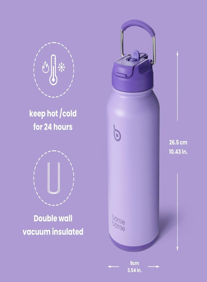 bottle bottle bottlebottle BOTTLE BOTTLE 32oz Insulated Water Bottle Stainless Steel Sport Water Bottle with Straw Dual-use Lid Design for Gym with Pill Box (purple), B2C01130B - Image 5