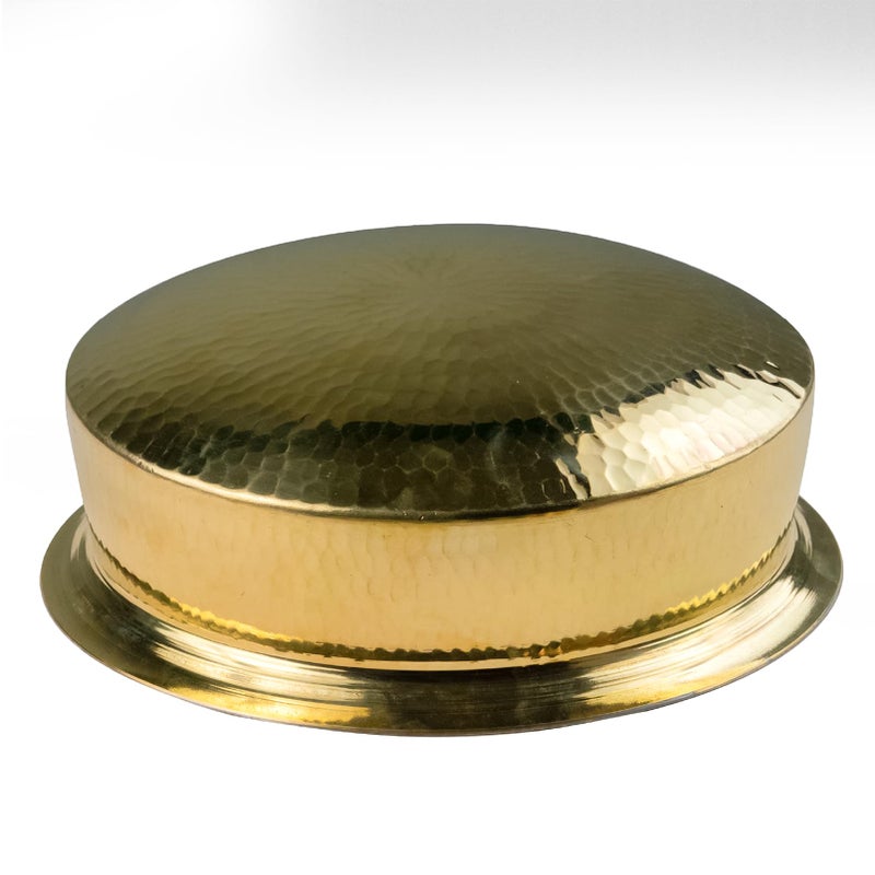 Healthsmith Healthsmith - 100% Pure Hammered Brass Lagan Handi/Patila for Cooking - Excellent Heat Conductivity - Strong and Durable - Provides Proven Health Benefits - Easy to Clean & Maintain - 6.5L, 2.3kg  - Image 4