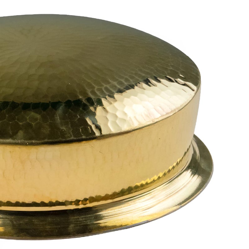 Healthsmith Healthsmith - 100% Pure Hammered Brass Lagan Handi/Patila for Cooking - Excellent Heat Conductivity - Strong and Durable - Provides Proven Health Benefits - Easy to Clean & Maintain - 6.5L, 2.3kg  - Image 5