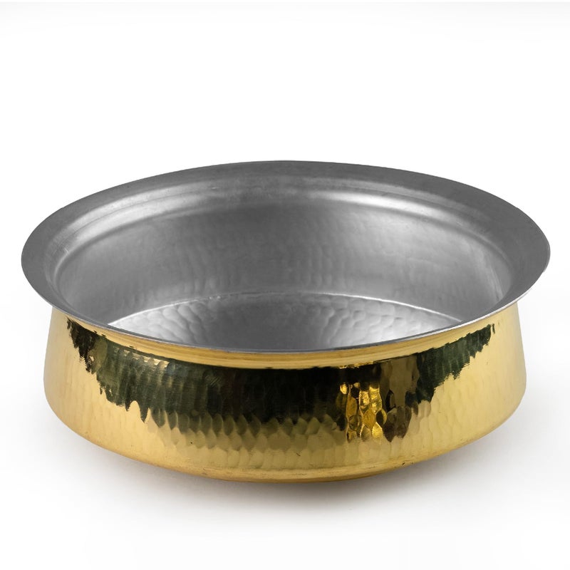 Healthsmith Healthsmith - 100% Pure Hammered Brass Lagan Handi/Patila for Cooking - Excellent Heat Conductivity - Strong and Durable - Provides Proven Health Benefits - Easy to Clean & Maintain - 6.5L, 2.3kg  - Image 1