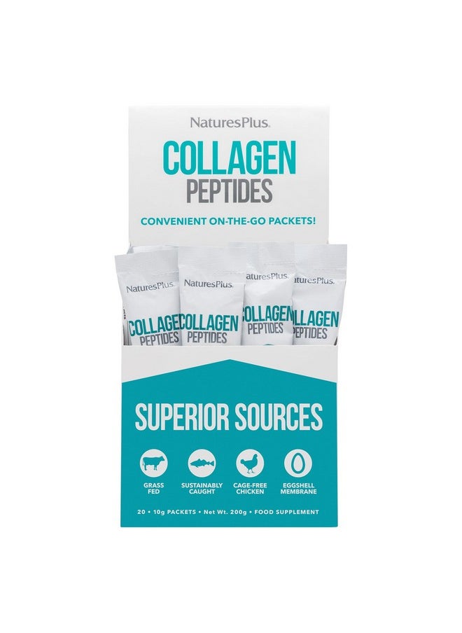 Natures Plus - Natures Plus Collagen Peptides - 20 Stick Packets - Hair, Skin, Nail & Joint Health, Immune System Support - Non-GMO, Gluten Free - 20 Servings - Image 1