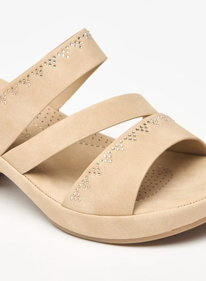 لو كونفورت Women Embellished Slip-On Sandals with Block Heels