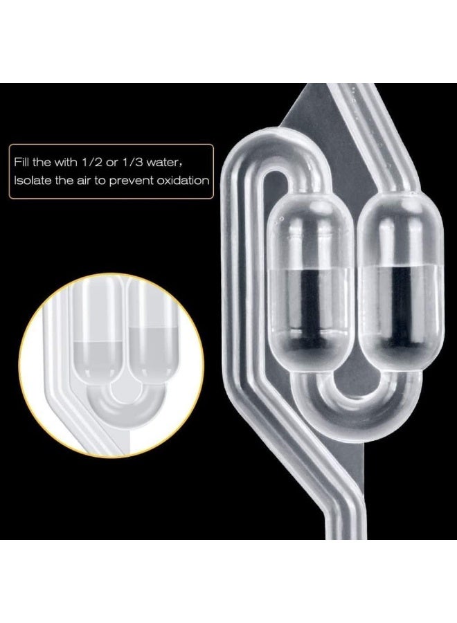 موثوقية التنبؤ مجموعة 3PACK من أقفال الهواء المزدوجة، أقفال الهواء على شكل حرف S للتخمير، أقفال الهواء للتخمير، أقفال الهواء لمجموعات التخمير للتخمير مع 3 سدادات - Image 4