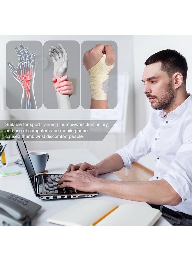 JS 2 PCS Ultra Thin Wrist Brace for Carpal Tunnel, Elastic Wrist Wraps for Arthritis and Tendonitis, Wrist Straps Support, Pain Relief, Compression and Support for Fitness Enthusiasts - Image 2