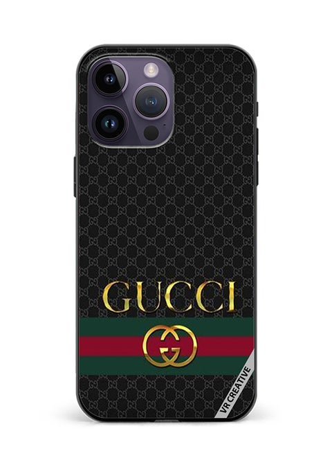 Protective Case Cover For Apple iPhone 15 Pro Max Gucci Design Multicolour