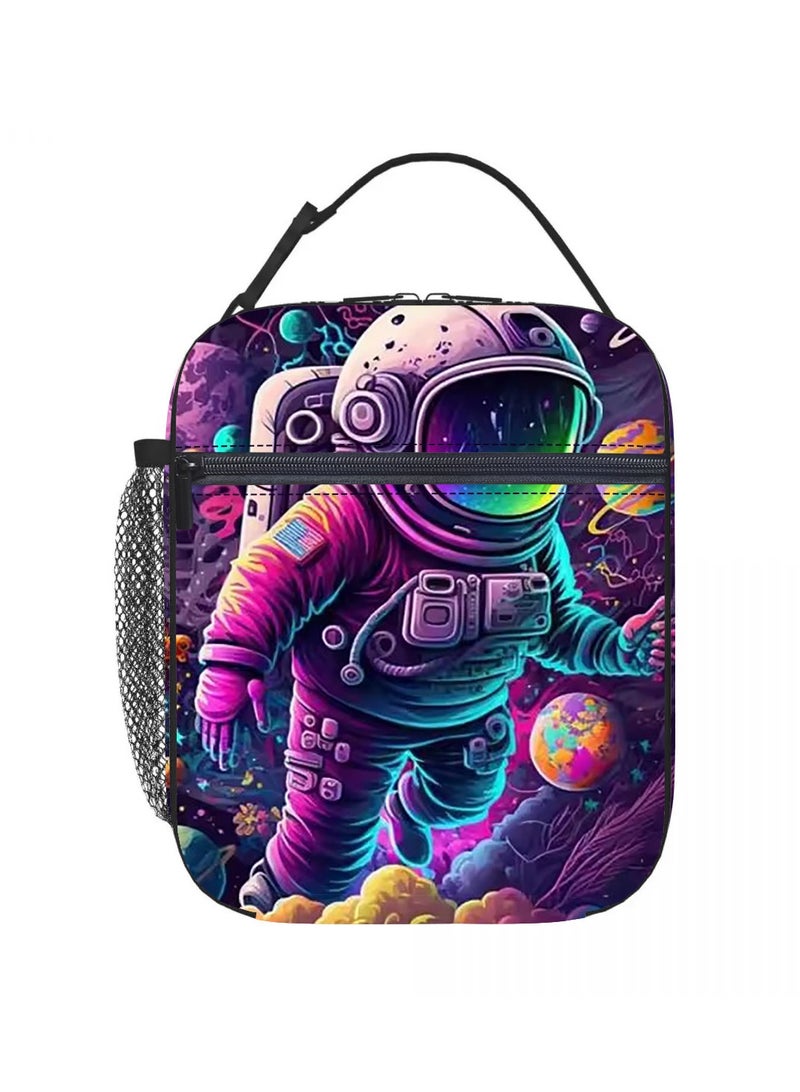 سكت شيكترو حقيبة غداء رائد فضاء محمولة معزولة حقيبة غداء محمولة باليد حقيبة غداء كرتونية محمولة باليد - Image 1