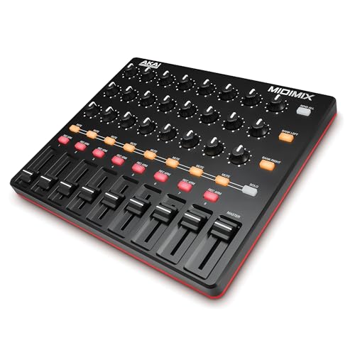 Akai Professional أكاي بروفيشينال MIDImix - جهاز تحكم MIDI USB مع فaders قابلة للتخصيص وfader رئيسي، 24 مقبض و16 زر، خريطة 1 إلى 1 مع Ableton Live - Image 1