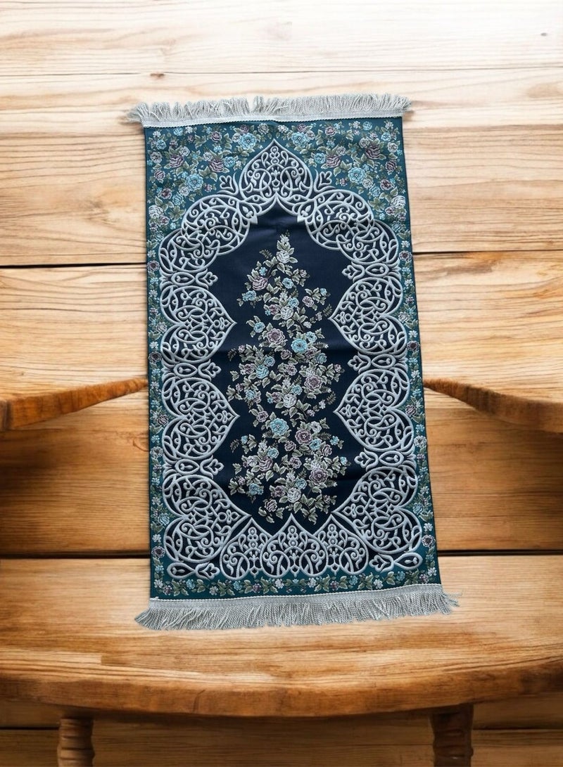 Sajadati Premium Ramadan Gift Set – Luxury Black Turkish Prayer Mat (120x60 cm) & Elegant Ramadan Lantern with Lights – Islamic Gift for Ramadan, Eid, Muslim Prayer Rug, Home & Spiritual Décor - Image 1