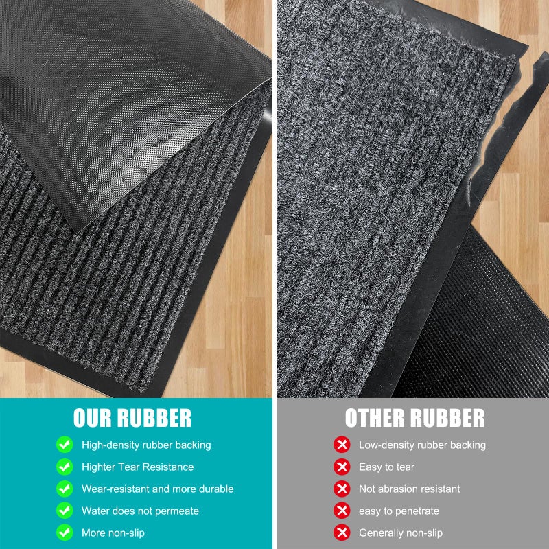 Azadx 2'x4' Indoor Outdoor Door Mat Heavy Duty Front Door Mat Ultra Absorbent Muddy Dirt Resist Welcome Door Mats Non-Slip Backing Entrance Mat for Home Commercial Outdoor Entrance Floor Mat - Image 3