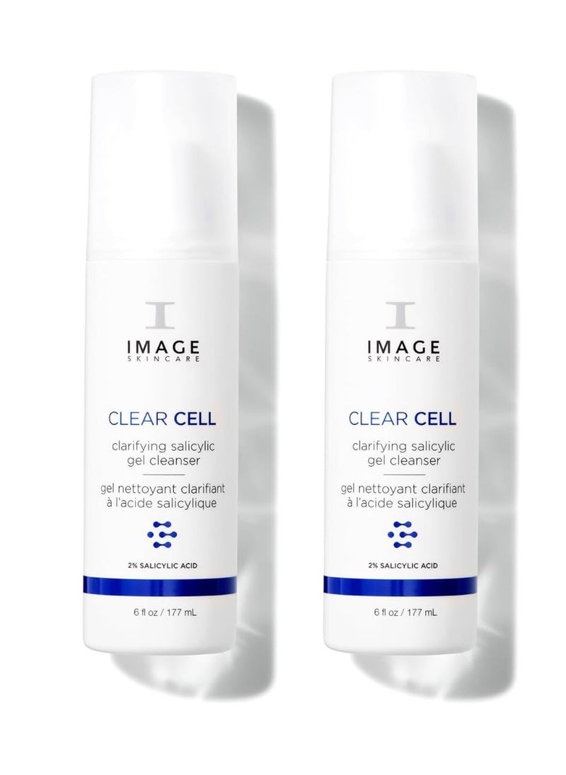IMAGE SKINCARE IMAGE Skincare, CLEAR CELL Salicylic Gel Cleanser, Gentle Foaming Face Wash Removes Excess Oil and Shine for Oily Prone Skin, 6 oz (Pack of 2)  - Image 1