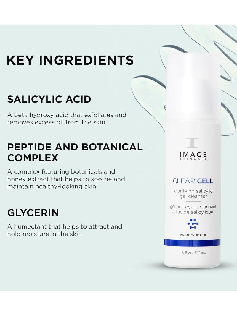 IMAGE SKINCARE IMAGE Skincare, CLEAR CELL Salicylic Gel Cleanser, Gentle Foaming Face Wash Removes Excess Oil and Shine for Oily Prone Skin, 6 oz (Pack of 2)  - Image 2