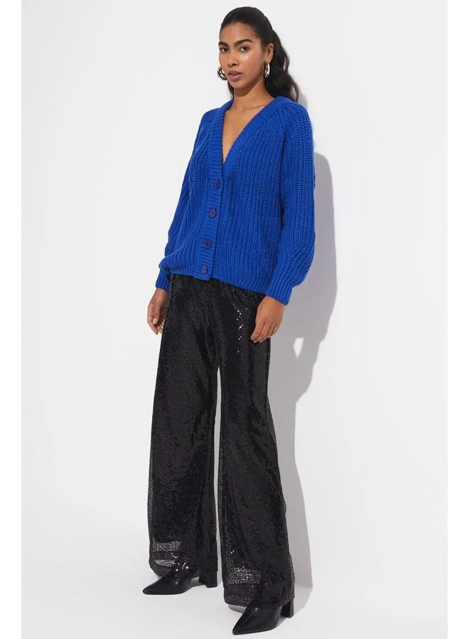 جون June V-Neck Cardigan Saxe