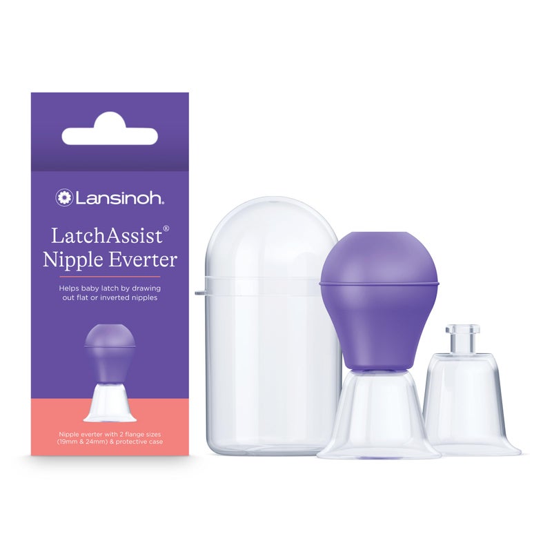 Lansinoh LatchAssist Nipple Everter for Breastfeeding with 2 Flange Sizes (19mm & 24mm) and Protective Case - Image 1