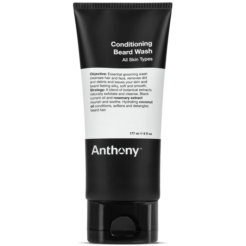 Anthony Conditioning Beard Wash, 6 Fl Oz, Contains Botanical and Rosemary Extracts, Black Currant and Coconut Oils, Cleanses, Hydrates, Softens, and Detangles Beard Hair - Image 1