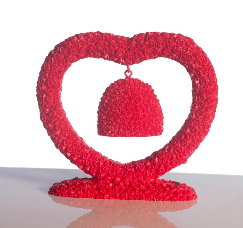 Lilone Cute Love Couple Statue Red Rose Anniversary and Valentine Gifts for Girlfriend Boyfriend (Red) - Image 5