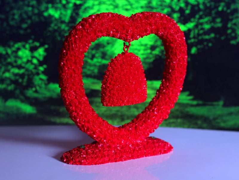 Lilone Cute Love Couple Statue Red Rose Anniversary and Valentine Gifts for Girlfriend Boyfriend (Red) - Image 4