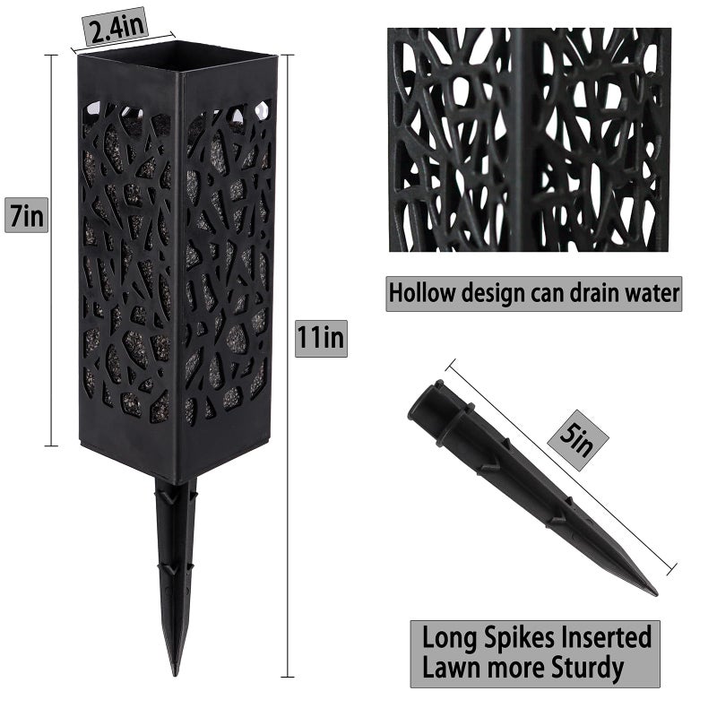 LVXINLI 2 Sets Artificial Cemetery Flowers,Memorial Flowers,Beautiful Arrangements for Headstones,Black Plastic vase with Drainage Hole Long Spikes Outdoor Memorials(Dark Blue)â€¦ - Image 5