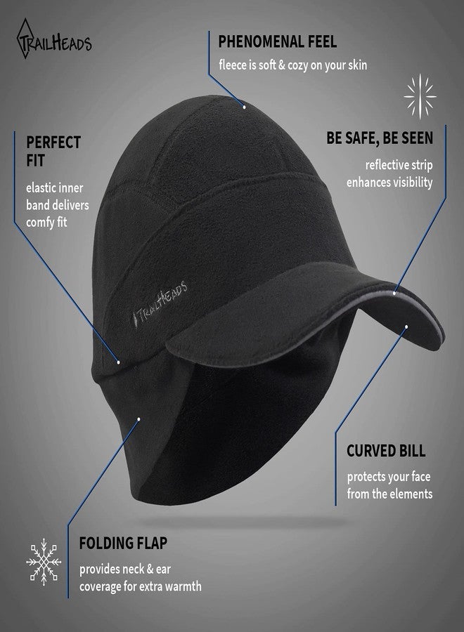 TrailHeads Men's Gift Set - Fleece Ball Cap with Drop Down Ear Warmer and Microfleece Neck Warmer/Gaiter - Black - Image 5