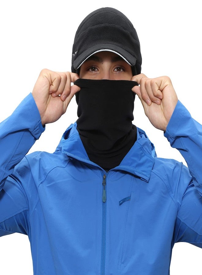 TrailHeads Men's Gift Set - Fleece Ball Cap with Drop Down Ear Warmer and Microfleece Neck Warmer/Gaiter - Black - Image 3