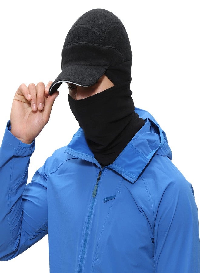 TrailHeads Men's Gift Set - Fleece Ball Cap with Drop Down Ear Warmer and Microfleece Neck Warmer/Gaiter - Black - Image 2